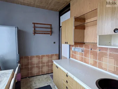 Kuchyně; kuchyňské spotřebiče, dlažba, dřevěná podlaha