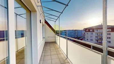 Balkon; blick, fliesenboden
