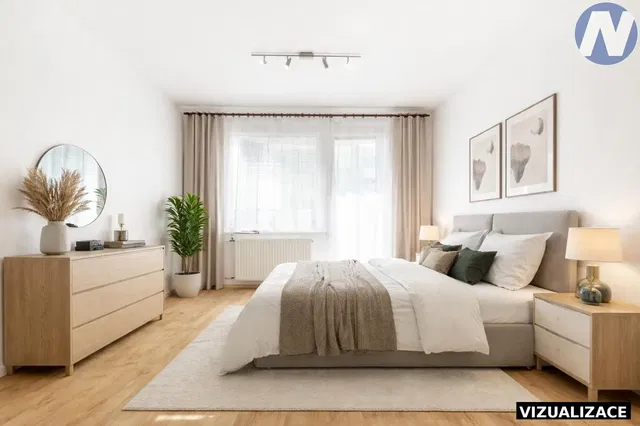 Bedroom; wood floor, natural light, modern style