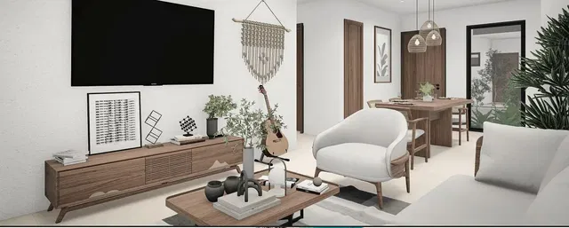 Living room; modern style, natural light