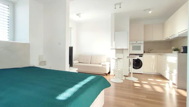 Bedroom; natural light, modern style, kitchen appliances