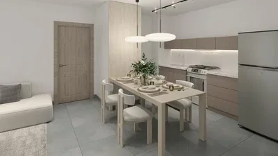 Cuisine; électroménager, lumière naturelle, style moderne, carrelage