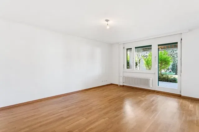 Salón; suelo de madera, luz natural, vista