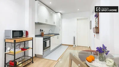Küche; küchengeräte, moderner stil, tageslicht