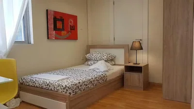 Chambre; lumière naturelle, style moderne
