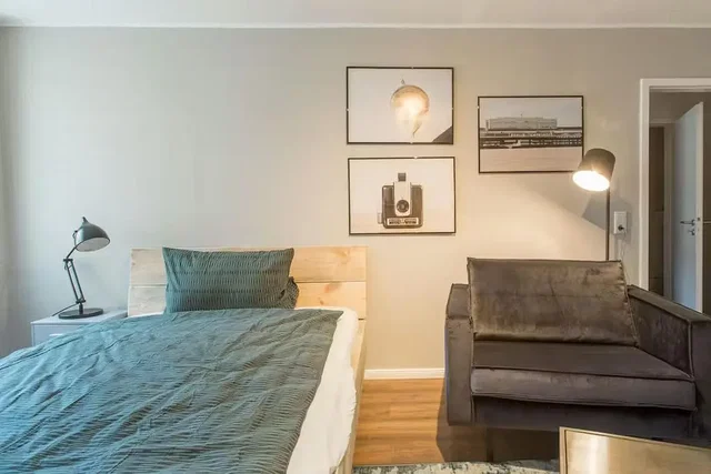 Sypialnia; światło dzienne, styl nowoczesny