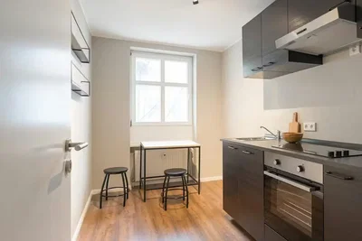 Cucina; elettrodomestici, luce naturale, stile moderno