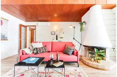 Wohnzimmer; kamin, tageslicht