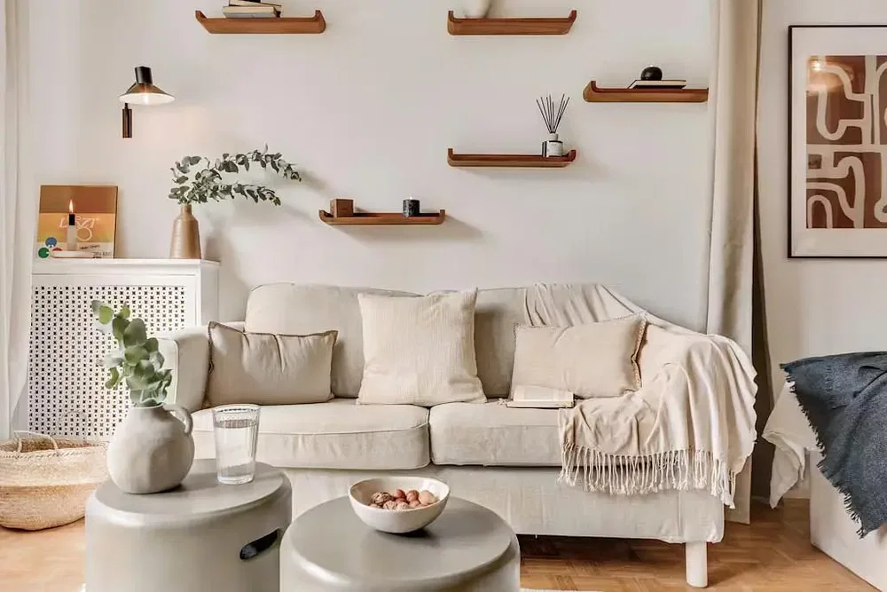 Salon; lumière naturelle, style moderne