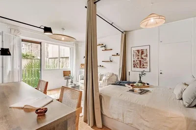 Chambre; lumière naturelle, style moderne