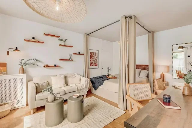 Chambre; lumière naturelle, style moderne