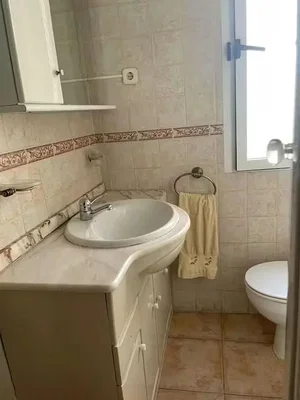 Toilette; fliesenboden, tageslicht