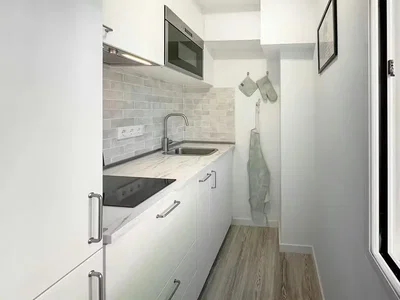 Cuisine; électroménager, lumière naturelle, style moderne, rénové