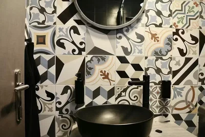 Bathroom; tile floor, renovated, natural light