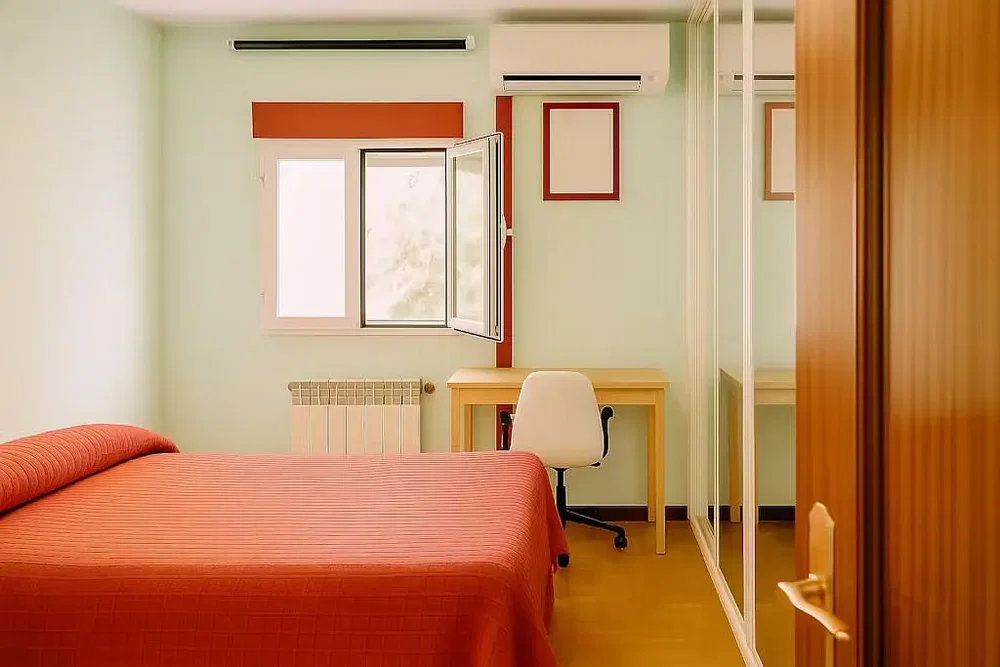 Schlafzimmer; tageslicht, holzboden
