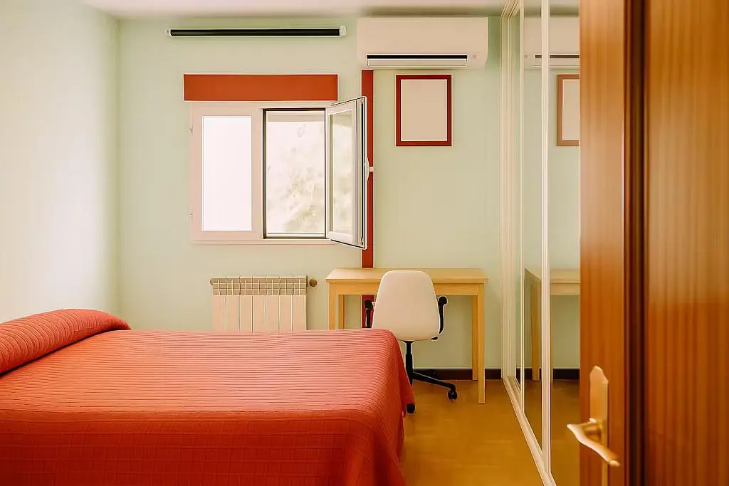 Schlafzimmer; tageslicht, holzboden