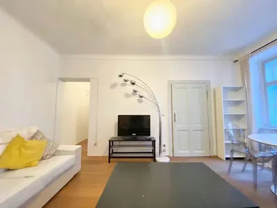 Oturma odası; doğal ışık, ahşap zemin, modern stil