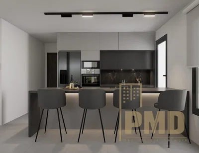 Cuisine; électroménager, carrelage, rénové, style moderne, lumière naturelle