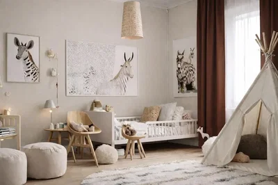 Çocuk odası; doğal ışık, modern stil