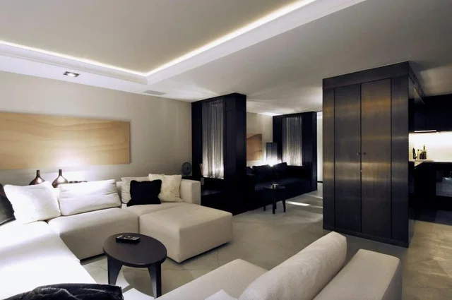 Salón; luz natural, estilo moderno, suelo de baldosas