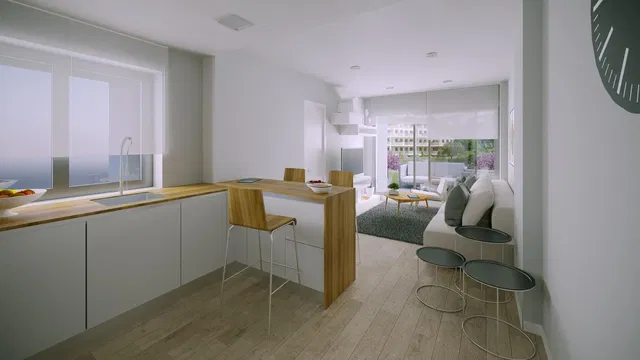 Obývací pokoj; výhled, přirozené světlo, moderní styl