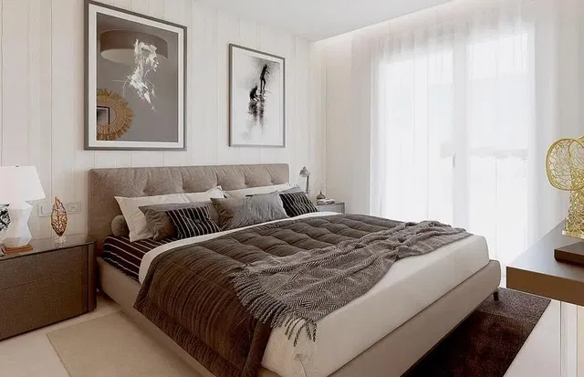 Camera da letto; luce naturale, stile moderno