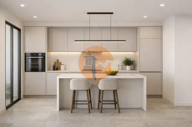 Kuchnia; sprzęt kuchenny, podłoga z płytek, wyremontowany, światło dzienne, styl nowoczesny