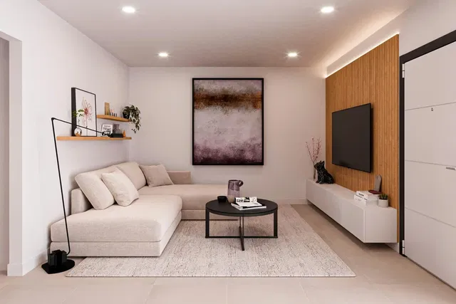 Wohnzimmer; tageslicht, moderner stil, renoviert