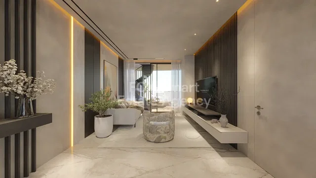 Wohnzimmer; tageslicht, moderner stil, fliesenboden