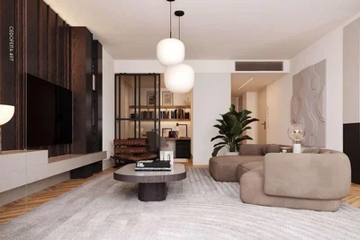 Oturma odası; doğal ışık, modern stil