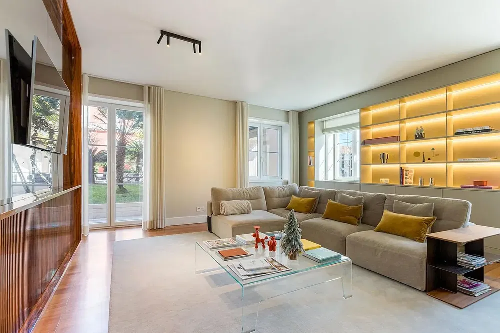 Wohnzimmer; blick, tageslicht, moderner stil