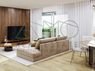 Oturma odası; modern stil, ahşap zemin, doğal ışık