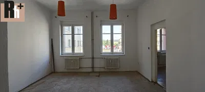 Living room; natural light, needs renovation, view