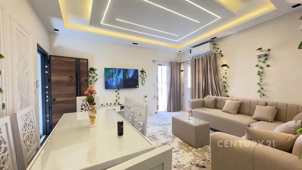 Living room; natural light, modern style, renovated