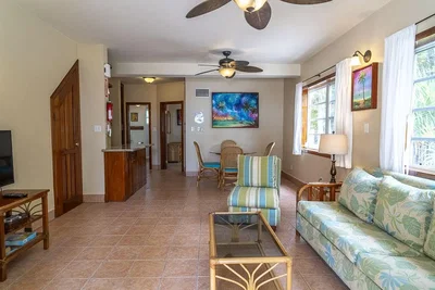 Woonkamer; tegelvloer, natuurlijk licht, rustieke stijl