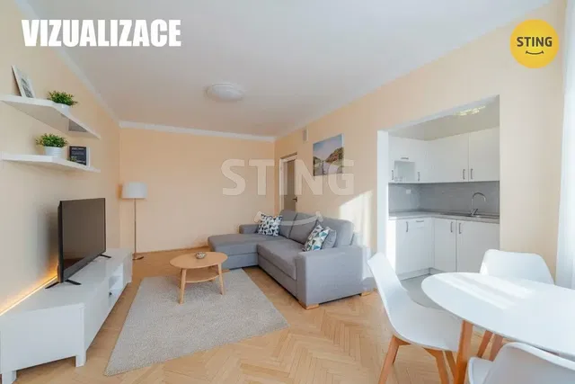 Obývací pokoj; moderní styl, dřevěná podlaha, přirozené světlo