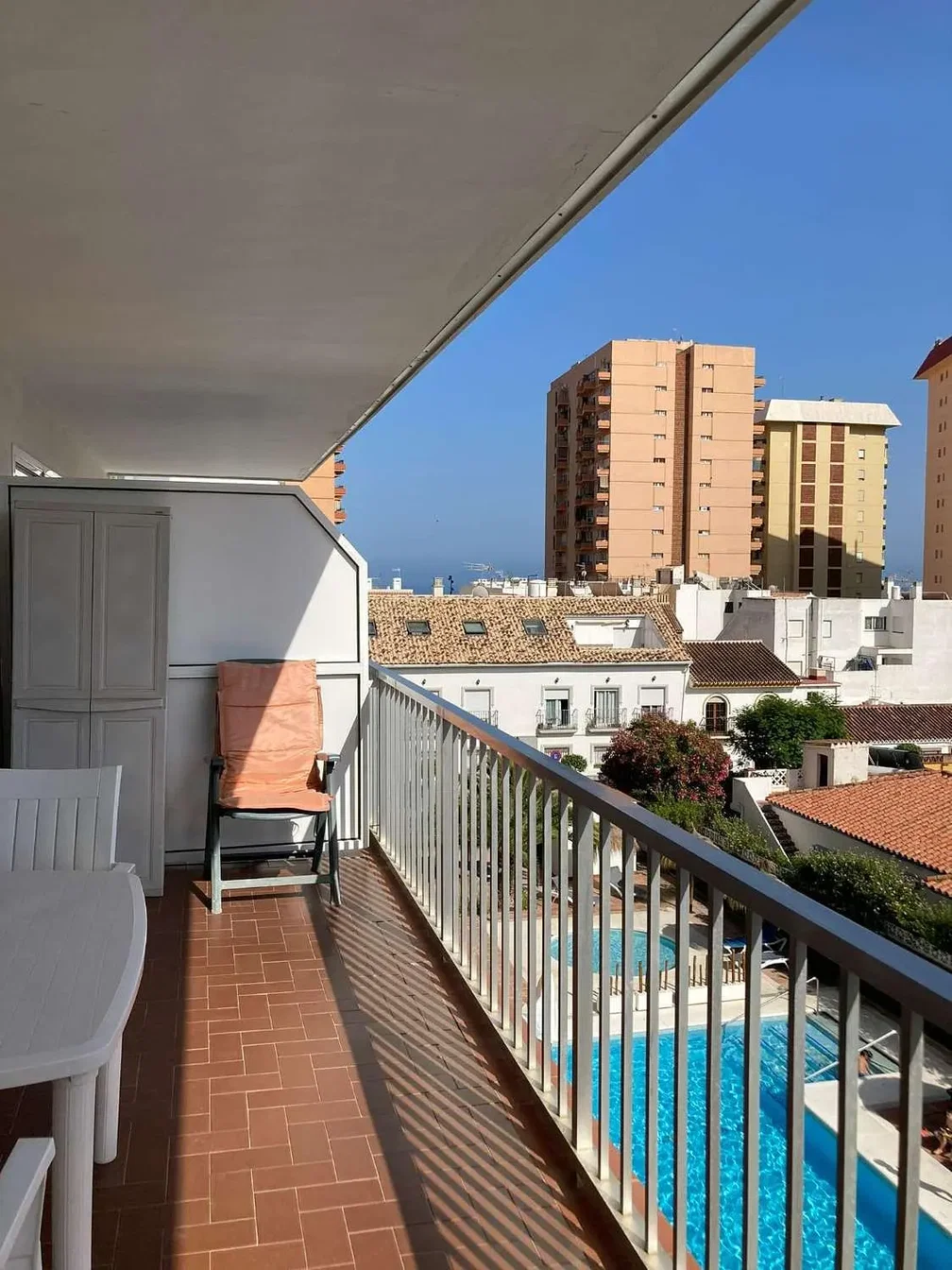 Balkon; blick, fliesenboden