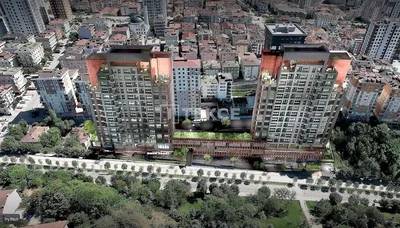 Maison et environs; vue