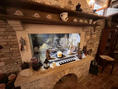 Salon; cheminée, style rustique