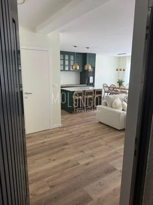 Salon; vue, parquet, lumière naturelle, style moderne