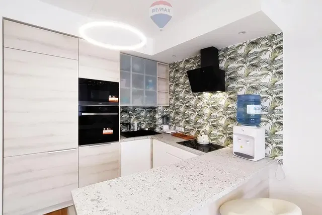 Kitchen; kitchen appliances, renovated, natural light, modern style