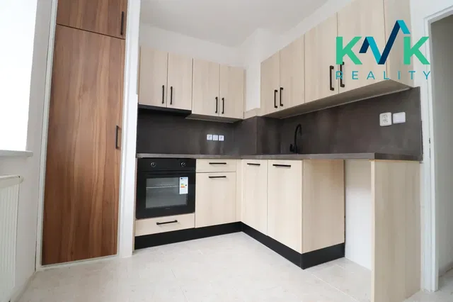 Kitchen; kitchen appliances, renovated, tile floor
