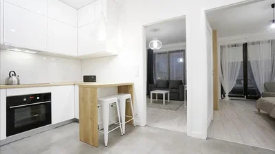 Cuisine; électroménager, lumière naturelle, style moderne, parquet