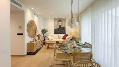 Wohnzimmer; tageslicht, moderner stil, holzboden