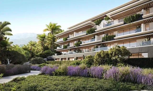 House and surroundings; view