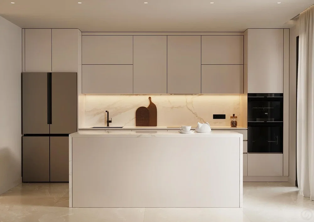 Mutfak; mutfak aletleri, doğal ışık, modern stil, tadilatlı