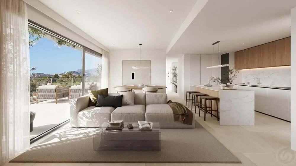 Wohnzimmer; blick, tageslicht, moderner stil