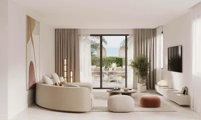 Oturma odası; manzara, doğal ışık, modern stil