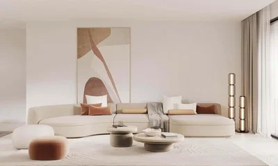 Oturma odası; doğal ışık, modern stil