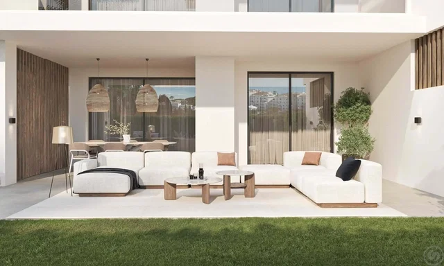 Obývací pokoj; výhled, přirozené světlo, moderní styl